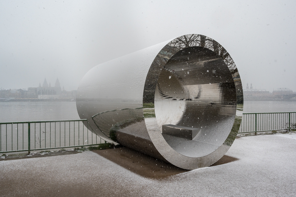 Skulptur: Dem Wasser gewidmet, Mainz-Kastel, März 2023